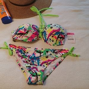 NWT Relleciga Neon Jungle Print Bikini
